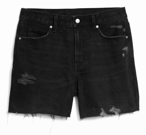 black distressed jean shorts