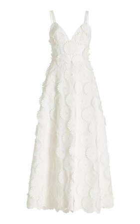 3d Floral Applique Tulle Midi Dress By Elie Saab | Moda Operandi