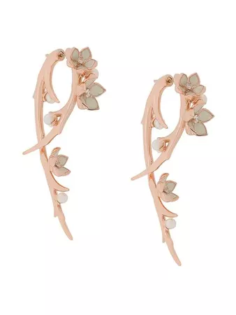Shaun Leane Cherry Blossom Diamond Hook Earrings - Farfetch