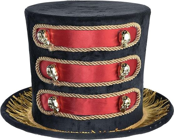 Amazon.com: Amscan Ringmaster Top Hat Costume Accessory - One Size (Pack of 1) - Black & Red Design, Perfect for Circus, Magic & Burlesque Shows : Toys & Games