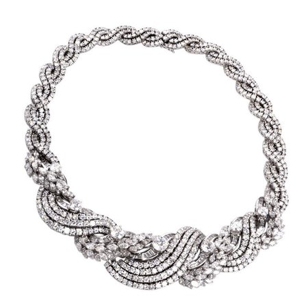 Impressive Diamond Scroll Formal Necklace