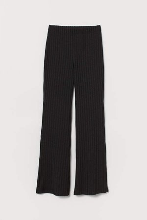 Flared Jersey Pants - Black