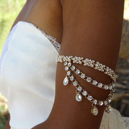 Gold Armband, Gold Anklet, Body jewelry, Boho bride, armcuff, jewelled anklet, beach bride, upper armband. Style: Deep Sea Gold
