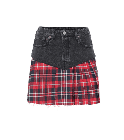 Vetements Black & Red School Girl Miniskirt | ModeSens