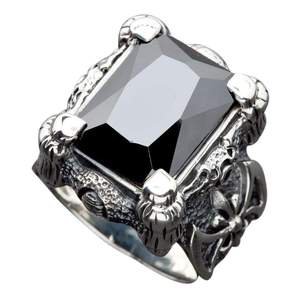 925 Sterling Silver Black Dragon Claw Ring
