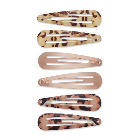 Wild Primrose by Scunci, Snap Clip Hair Barrettes, Rose Gold and Animal Print Finishes, 6 count - Walmart.com - Walmart.com