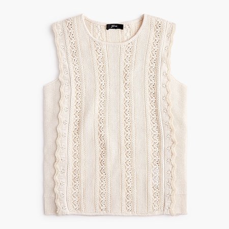 J.Crew: Point Sur crewneck sleeveless sweater with scallop detail
