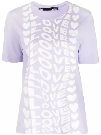 Love Moschino love-print Cotton T-shirt - Farfetch