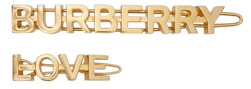 Burberry Logo and Love Hair Clip Set