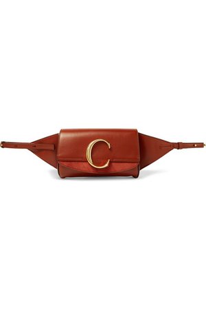 Chloé | Chloé C suede-trimmed leather belt bag | NET-A-PORTER.COM