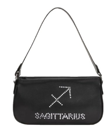 black rhinestone Sagittarius zodiac purse y2k