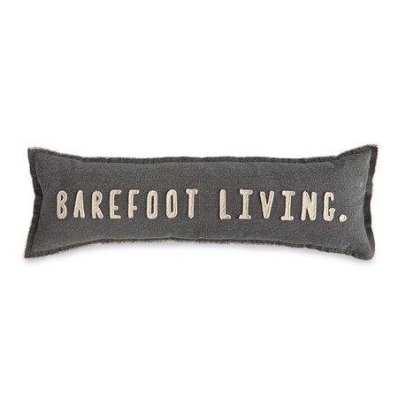 Barefoot Living Washed Canvas Frayed Pillow | Mud Pie