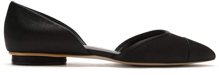 Sarah Chofakian Satin leather ballerina shoes