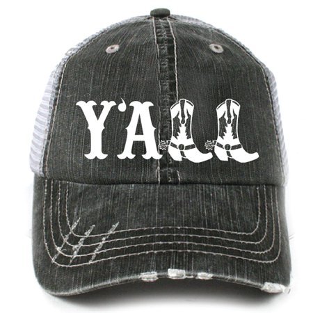 Katydid - Y'ALL Women's Distressed Southern Country Trucker Hat - Walmart.com - Walmart.com