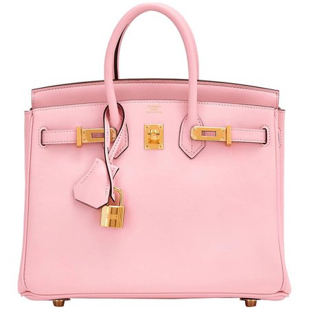 Hermes Swift Gold Hardware Pink Jewel Birkin 25 Rose Sakura Bag at 1stdibs