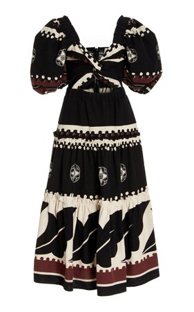 Liora Puff-Sleeve Linen-Cotton Midi Dress By Sea | Moda Operandi