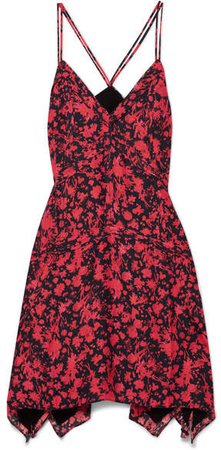Soul Floral-print Twill Mini Dress - Red