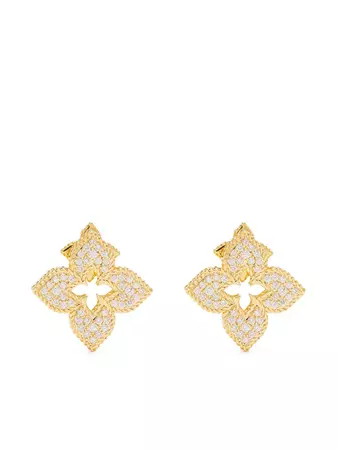 Roberto Coin 18kt Yellow Gold Venetian Princess Diamond Stud Earring - Farfetch