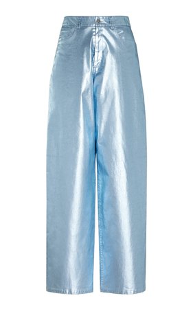 Metallic Cotton-Blend Denim Pants By Lapointe | Moda Operandi