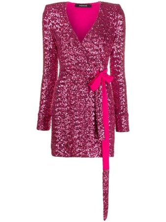 Andamane Sequin Embroidered Side Tie Wrap Dress | Farfetch.com