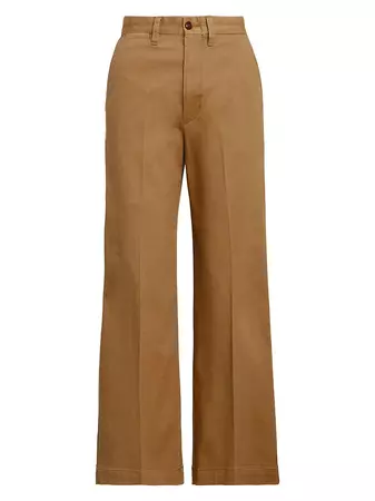 Shop Polo Ralph Lauren Cotton-Blend Wide-Leg Pants | Saks Fifth Avenue