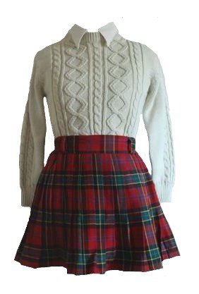 plaid skirt collar sweater outfit png