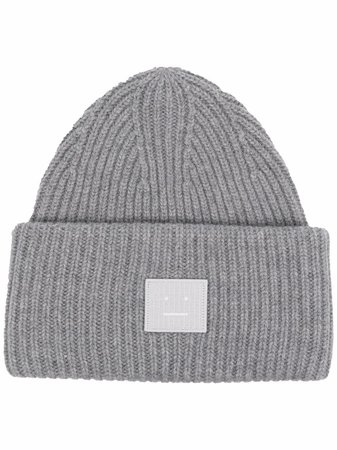 Shop Acne Studios Face wool beanie with Express Delivery - FARFETCH