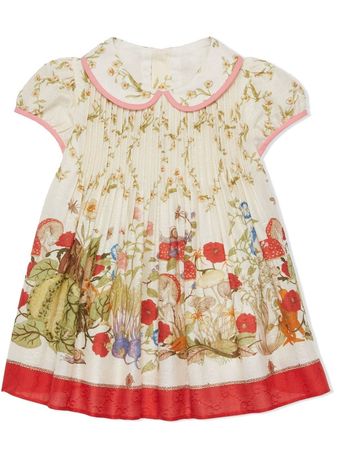 Gucci Kids floral-print Pleated Dress - Farfetch