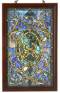 Warehouse of Tiffany Wood Frame Stained Glass Window Panel | Wayfair