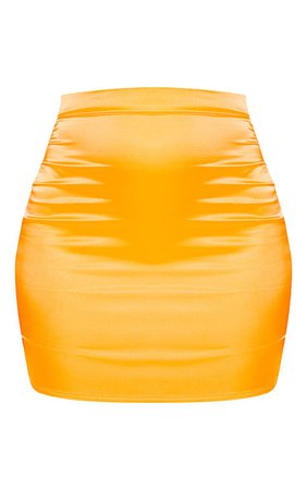 Neon Orange Satin High Waisted Mini Skirt - Skirts & Shorts - New In | PrettyLittleThing