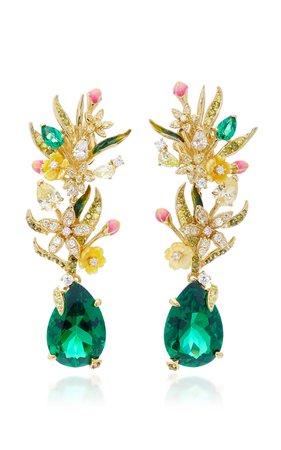 Exclusive Posie 18K Yellow Gold Multi-Stone Earrings by Anabela Chan | Moda Operandi