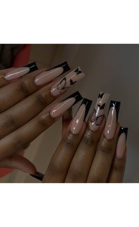 black abstract nail