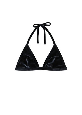 MANGO Velvet bikini top