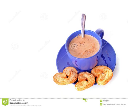 Cup of coffee with milk stock image. Image of morning - 12353787