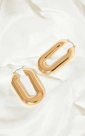 Recycled Gold Oversized Oval Hoop Earrings