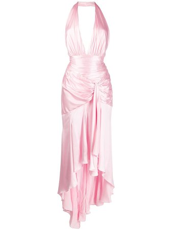 Shop pink Alexandre Vauthier silk draped long gown with Express Delivery - Farfetch