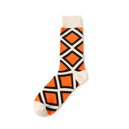 orange patterned socks