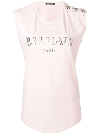 Balmain logo tank top $187 - Buy SS19 Online - Fast Global Delivery, Price