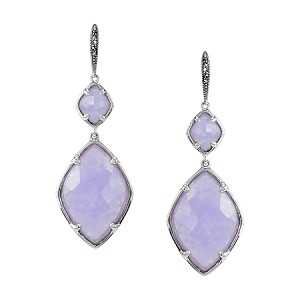 Lavender Stone Sterling Silver Drop Earrings
