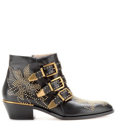 Susanna Studded Leather Ankle Boots - Chloé | mytheresa