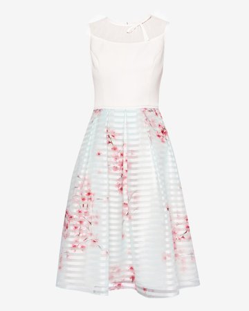Soft Blossom full skirted dress - Natural | Dresses | Ted Baker UK