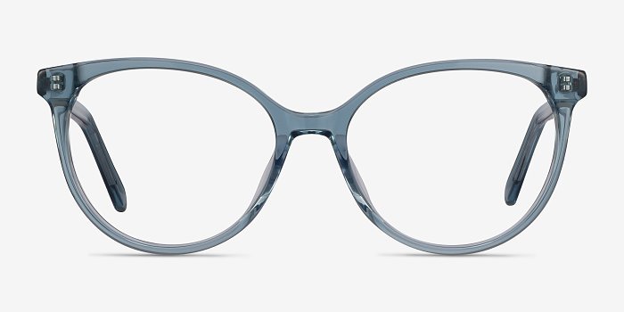 Nala - Wayfarer Clear Blue Frame Glasses | EyeBuyDirect
