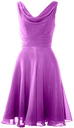 MACloth Elegant Cowl Neck Cocktail Dress Short Wedding Party Bridesmaid Gown at Amazon Women’s Clothing store:
