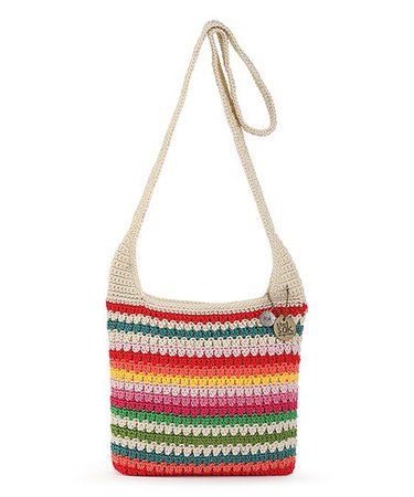 The Sak Red & Beige Cali Stripe Crochet Riviera Crossbody Bag | Zulily