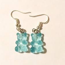 gummy bear earrings pink yellow and blue - Google Search