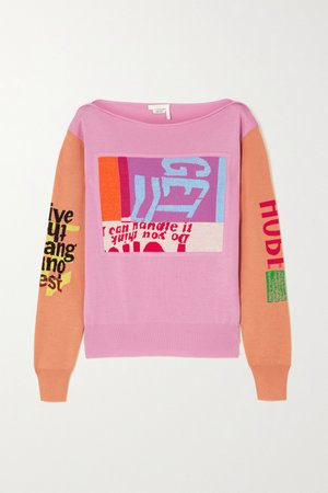 Pink Intarsia wool sweater | Chloé | NET-A-PORTER
