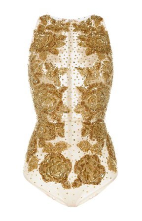 Floral Embroidered Tulle Bodysuit