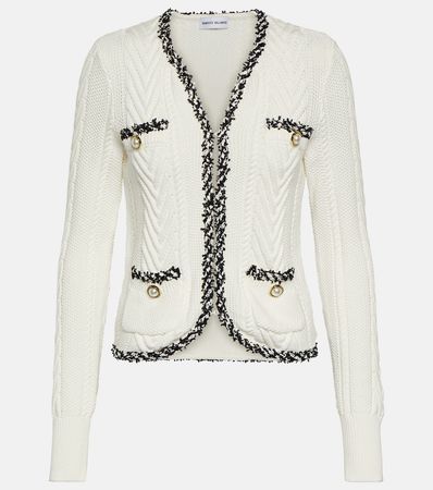 Demy Cable Knit Cardigan in White - Rebecca Vallance | Mytheresa