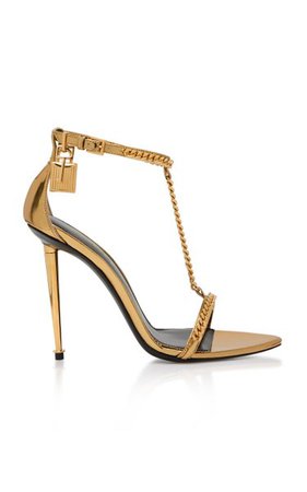 Padlock Chain Pointy Naked Leather Sandals By Tom Ford | Moda Operandi