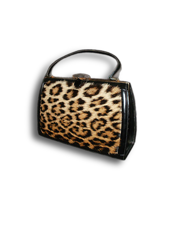 1940s vintage leopard print purse 40s print bag